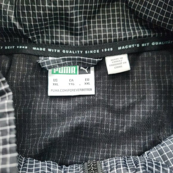 Puma Lightweight Woven Zip Jacket Men's 2XL XXL NWT NEW Windbreaker Black 2021 - Picture 5 of 9